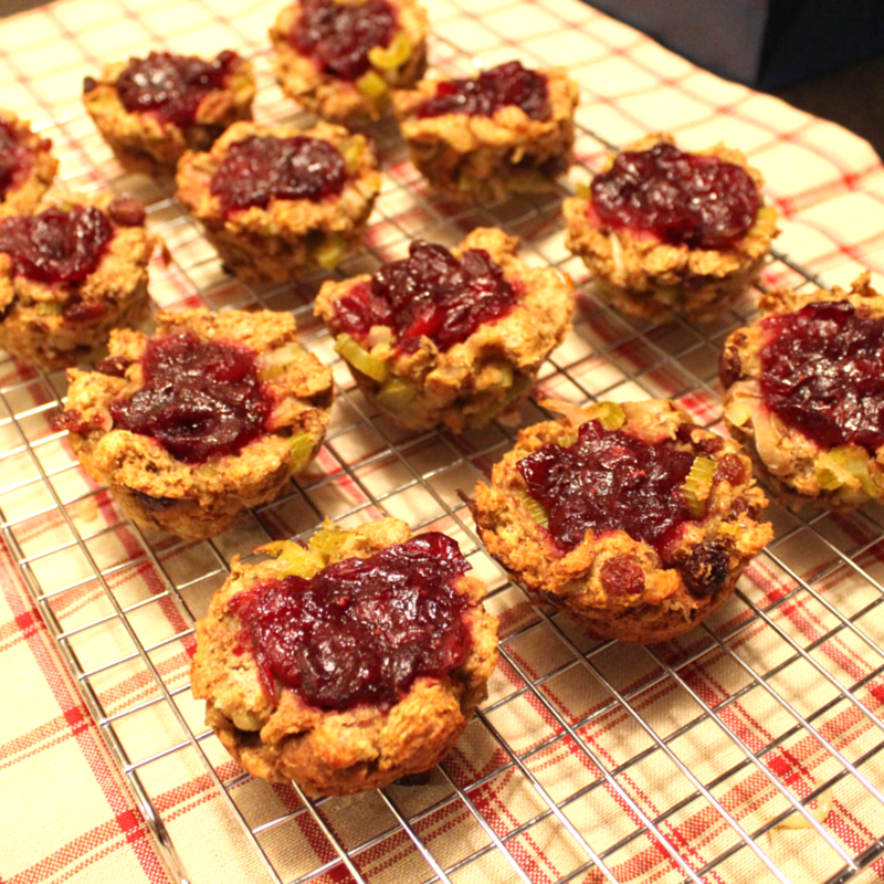 Cranberry-Stuffing Savoury Holiday Cupcakes
